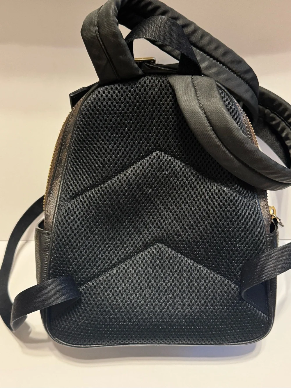 Coach Black & Brown Signature Mini Backpack